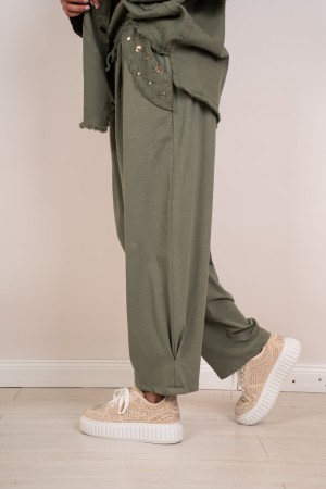 pantalone tiziana in tuta con strass  pantalone tiziana in tuta con strass  pantalone tiziana in tuta con strass