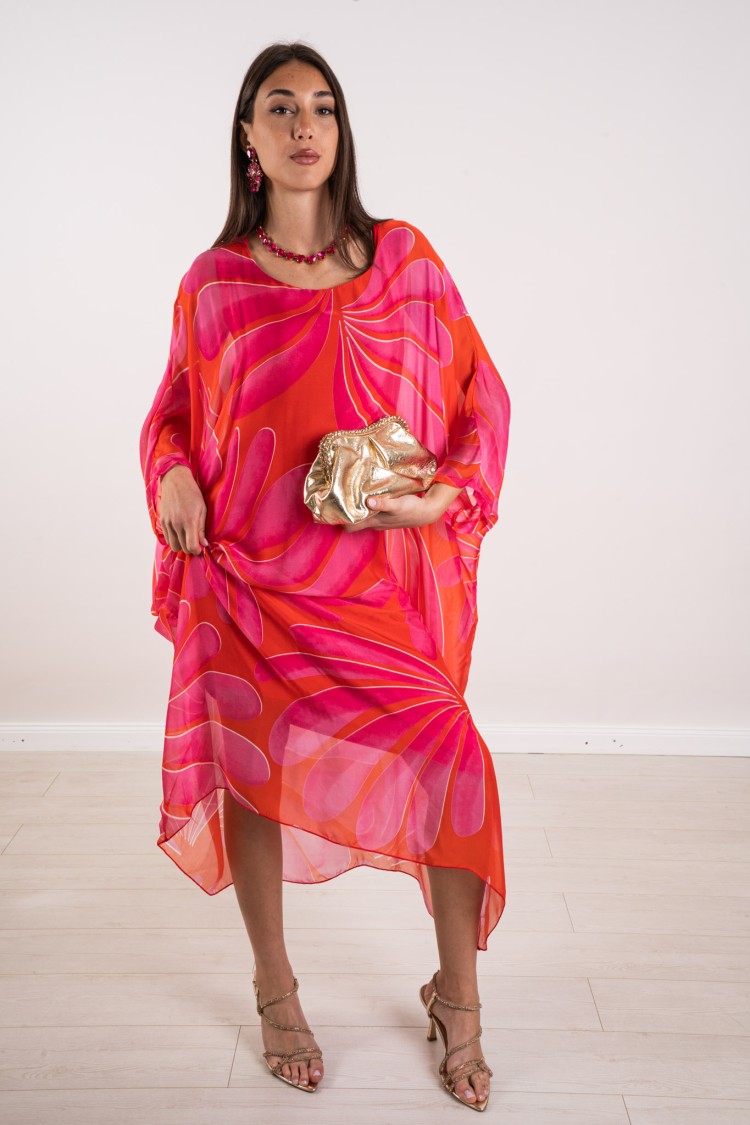 wendy Kleid in Seiden-Fantasiekleid Wendy Kleid in Seide Seide Fantasiekleid Wendy Caftan in Seidenphantasie