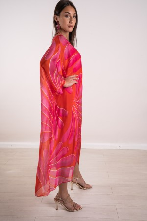 wendy Kleid in Seiden-Fantasiekleid Wendy Kleid in Seide Seide Fantasiekleid Wendy Caftan in Seidenphantasie