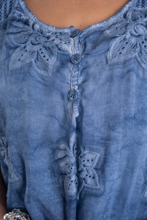 coordinato debora in seta blusa e pantalone con ricami  coordinato debora in seta blusa e pantalone con ricami  coordinato de...