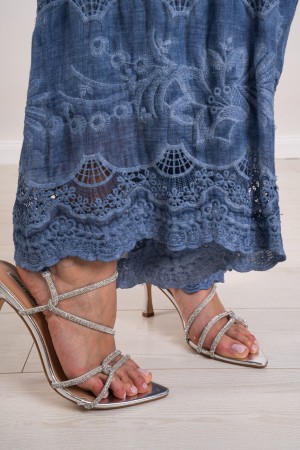 coordinato debora in seta blusa e pantalone con ricami  coordinato debora in seta blusa e pantalone con ricami  coordinato de...