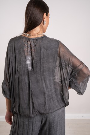 coordinato debora in seta blusa e pantalone con ricami  coordinato debora in seta blusa e pantalone con ricami  coordinato de...