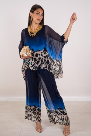 coordinada Valeria Blusa y Pantalones de fantasía de Animalier Coordinó Valeria Bluse y Pantalones Animalier Fantasy Coordinados