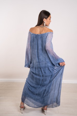 robe de soie de Monica avec broderie et paillettes 