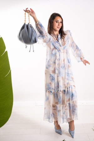 vestido de primavera de fantasía con ruches Vestido de primavera de fantasía con volantes Vestido de fantasía de primavera con v