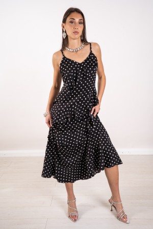 andalucia Dot Kleid mit Rüschen Andalucia Kleid mit Tupfen mit Raben Andalusienkleid in Tupfen mit Rüschen