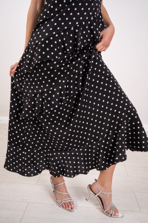 andalucia dot dress with ruffles Andalucia dress with polka dots with Ruches Andalucia dress in polka dots with ruffles