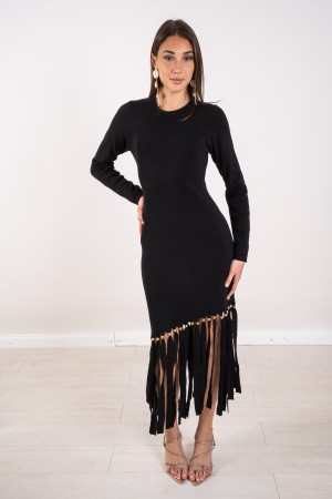 barcelona dress in jersey with fringes and studs Barcelona dress in jersey with fringes and studs barcelona dress in magli ...