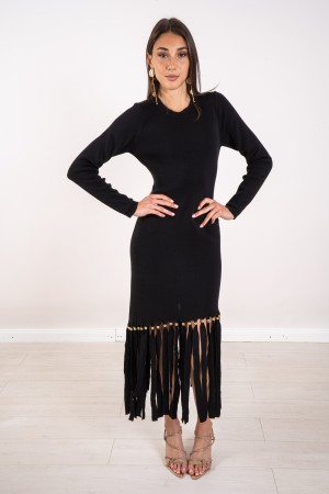 vestido de Barcelona en Jersey con flecos y tachuelas vestido de Barcelona en Jersey con Fringes y Studs Vestido de Barcelona en