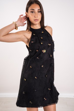 abito corto luce in pizzo con paillettes  abito corto luce in pizzo con paillettes  abito corto luce in pizzo con paillettes