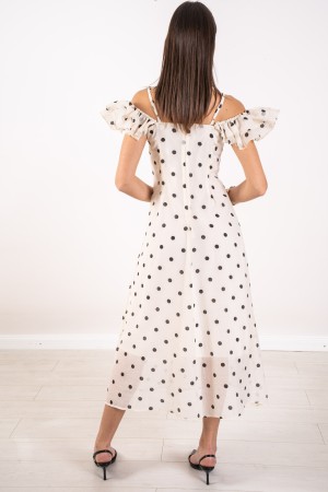 madrid polka dot dress with flower polka dot dress with flower Madrid dress with flower