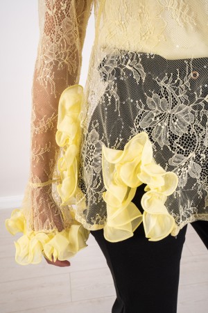 chemise à l'aube en dentelle à volants Dentelle Dawn Shirt avec Chemise à l'aube en dentelle à volants avec des volants