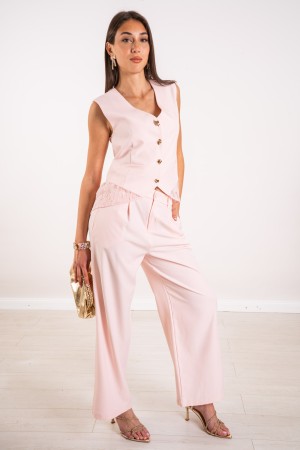 coordinato versailles gilet con pizzo e pantalone  coordinato versailles gilet con pizzo e pantalone  coordinato versailles g...