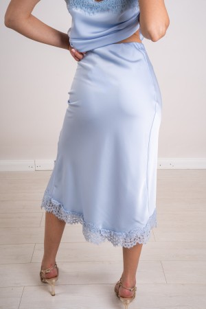 satin-Achat-Rock mit Spitzeneinsätzen und Satin-Achat-Rock-Schlitz mit Spitzeneinsätzen und Slit-Satin-Achat-Rock mit ...