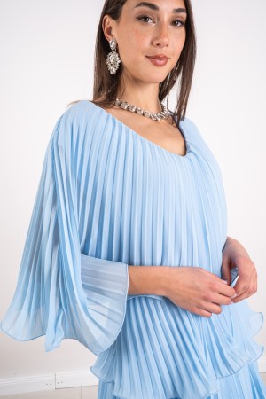 abito lungo valentina plissettato con balze  abito lungo valentina plissettato con balze  abito lungo valentina plissettato c...