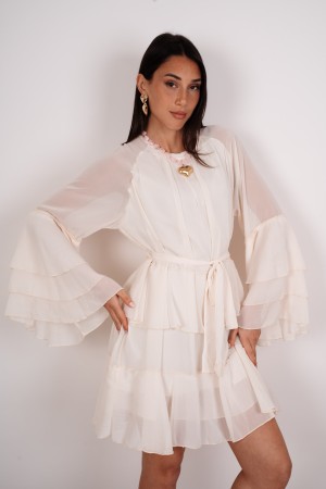 vestido de Mia con volante y correa mi vestido con volante y correa mi vestido con volante y correa