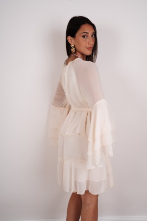 vestido de Mia con volante y correa mi vestido con volante y correa mi vestido con volante y correa