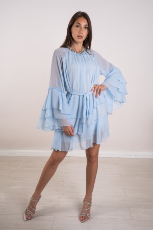 vestido de Mia con volante y correa mi vestido con volante y correa mi vestido con volante y correa