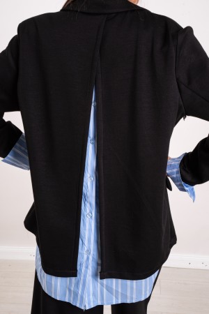 coordinato susanna giacca e pantalone con inserti in camicia  coordinato susanna giacca e pantalone con inserti in camicia  c...