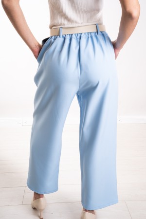 chaqueta y pantalones curvos de Oxford Coordinados con mangas de encaje 