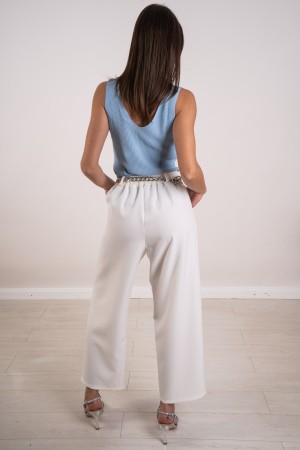 coordinato oxford curvy giacca e pantalone con maniche in pizzo  coordinato oxford curvy giacca e pantalone con maniche in pi...