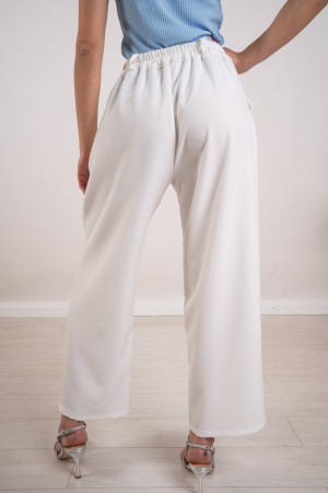 veste et pantalon coordonné Oxford Curvy avec manches en dentelle 