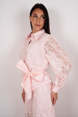 coordinato sidney camicia e pantalone in pizzo con perle  coordinato sidney camicia e pantalone in pizzo con perle  coordinat...