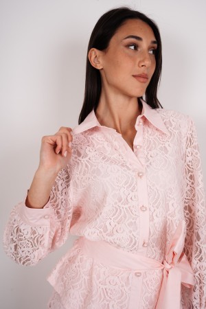 coordinato sidney camicia e pantalone in pizzo con perle  coordinato sidney camicia e pantalone in pizzo con perle  coordinat...