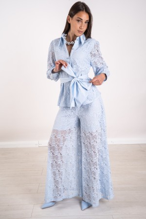 chemise de Sidney coordonnée et pantalons en dentelle avec chemise de perles coordonnée Sidney et pantalon de dentelle avec perl