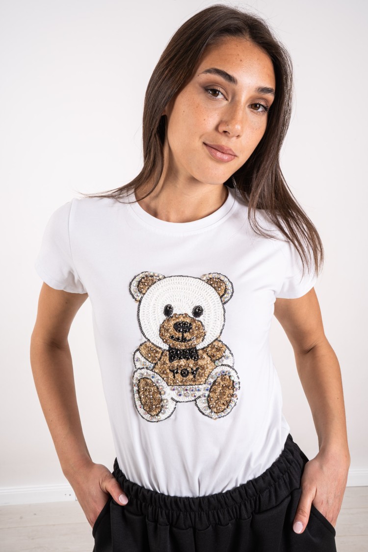 maglia teddy con strass  maglia teddy con strass  maglia teddy con strass