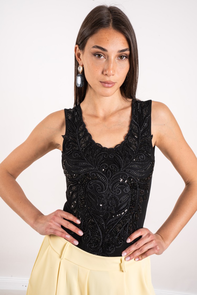 ester Tank Top Body with Embroidery and Beads Body Tank Top Ester with embroidery and beads Body Tank Top Ester with embroidery 