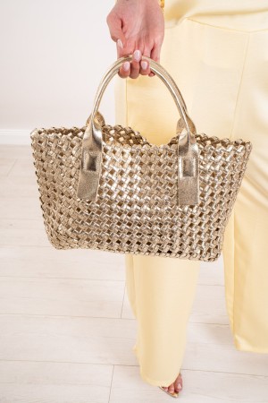 koordinierte Sonnenbluse und Satin-Effekthose 