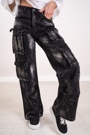 jeans de nuits de cargaison avec strass jeans Night fret avec strass jeans Night fret avec strass