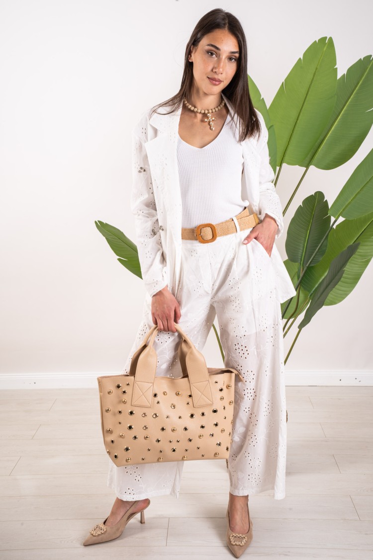 giacca audrey in san gallo con strass  giacca audrey in san gallo con strass  giacca audrey in san gallo con strass