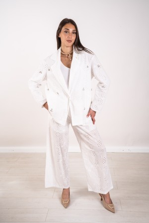 giacca audrey in san gallo con strass  giacca audrey in san gallo con strass  giacca audrey in san gallo con strass