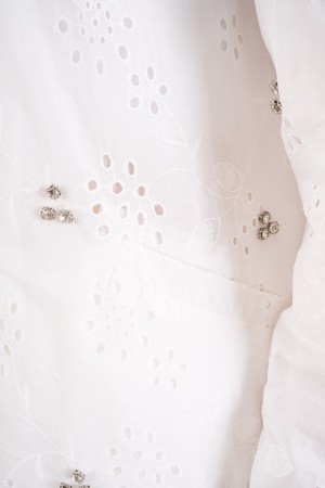 giacca audrey in san gallo con strass  giacca audrey in san gallo con strass  giacca audrey in san gallo con strass