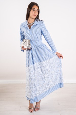 capri Dress from Lace Inserts Capri Dress Signagated with Lace Inserts Capri Dress Seargared with Lace Inserts