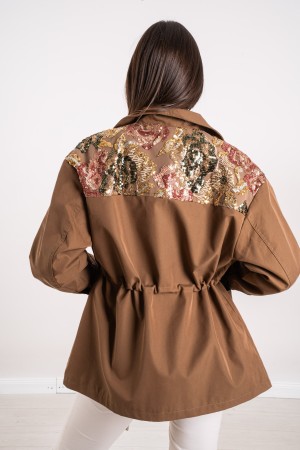 veste Valeria avec paillettes et veste Valeria à cordon de serrage avec paillettes et veste de cordon de cordon de cordon de cuv