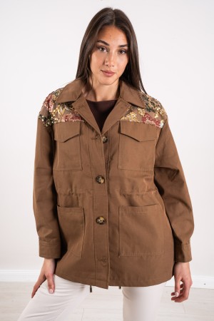 veste Valeria avec paillettes et veste Valeria à cordon de serrage avec paillettes et veste de cordon de cordon de cordon de cuv