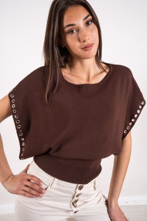 marisa-Jersey mit Marisa-Strickösen mit Ösen von Marisa Jersey mit Ösen