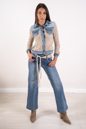 giacca west in pizzo e denim  giacca west in pizzo e denim  giacca west in pizzo e denim