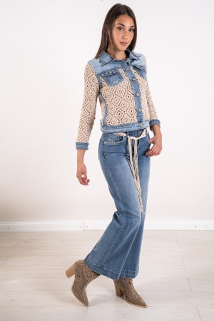 giacca west in pizzo e denim  giacca west in pizzo e denim  giacca west in pizzo e denim