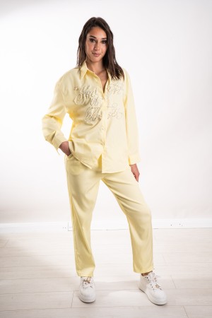 camisa a rayas de verano con camisa de perla Rigata con camisa de perlas Rigata de verano con perlas