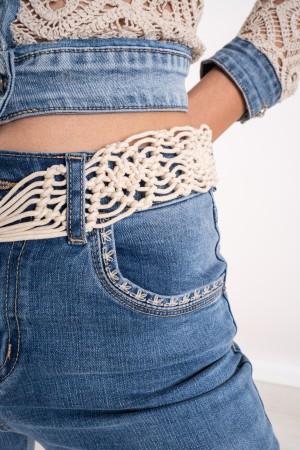 west Jeans con Bistage en Macrame West Jeans con Bourla Macrame West Jeans con Macrame