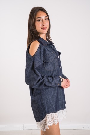 denim Caterina Shirt robe de chemise avec dentelle Denim Caterina chemise robe de chemise avec la dentelle Caterina chemise robe