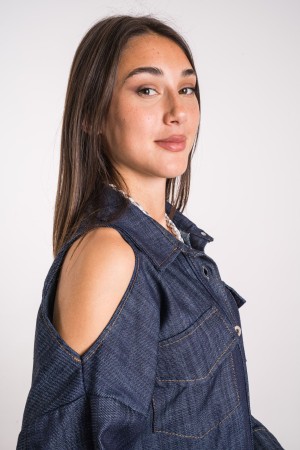 vestido de camisa de Caterina de Denim con vestido de camisa de Caterina de Caterina de encaje con vestido de camisa de Caterina