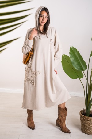 sonnenblumenkleid mit Kapuze und Pailletten-Sonnenblumenkleid mit Kapuze und Pailletten-Sonnenblumenkleid mit Kapuze und Paillet