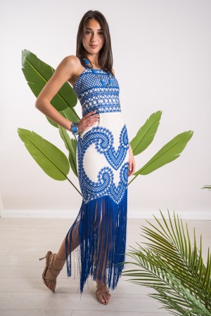 gesticktes Tokyo-Kleid mit Fransen gesticktes Tky-Kleid mit dem Fransen gesticktes Ky-Kleid mit Fransen