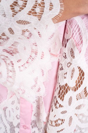 camicia alberta con inserto in pizzo  camicia alberta con inserto in pizzo  camicia alberta con inserto in pizzo