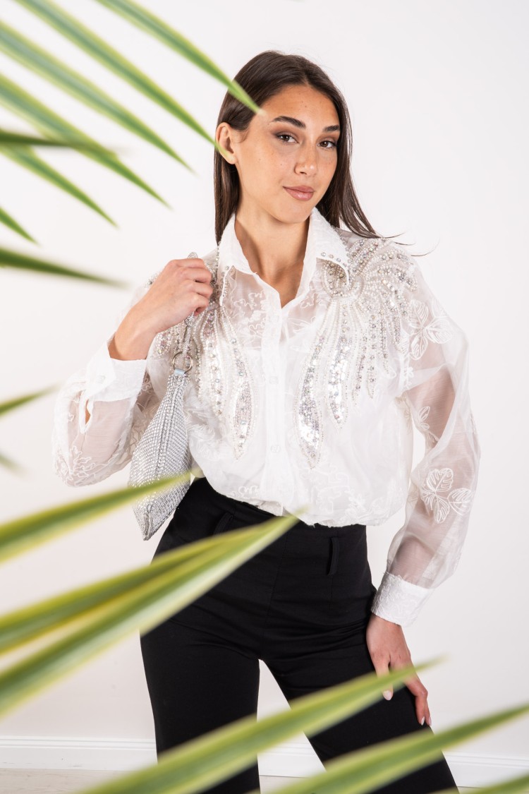 camisa de Angela con lentejuelas Angela Shirt con lentejuelas Angela Shirt con lentejuelas